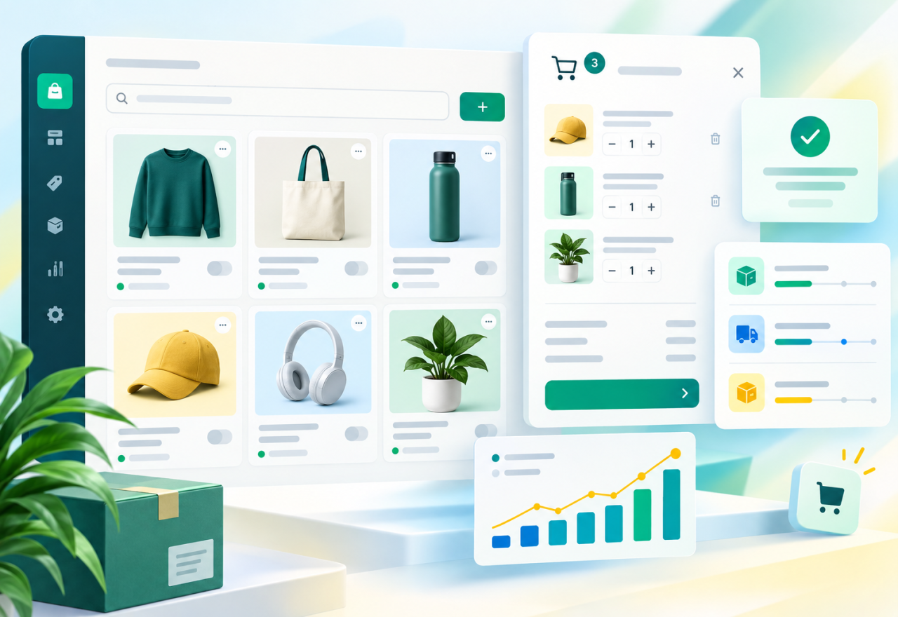 Function-specific interface illustration for /extensions/webblocks-commerce